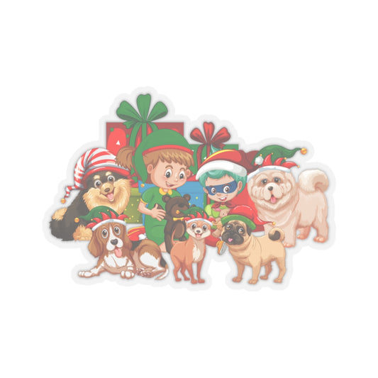 Kiss-Cut Stickers - Christmas with super kiddo pet friends without text - [[{"value":"Wonderwear Kid"}]]