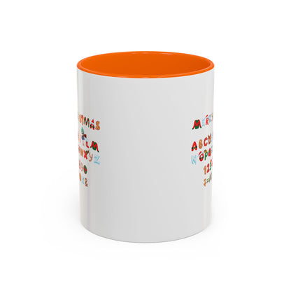 Accent Coffee Mug - Christmas alphabet - [[{"value":"Wonderwear Kid"}]]