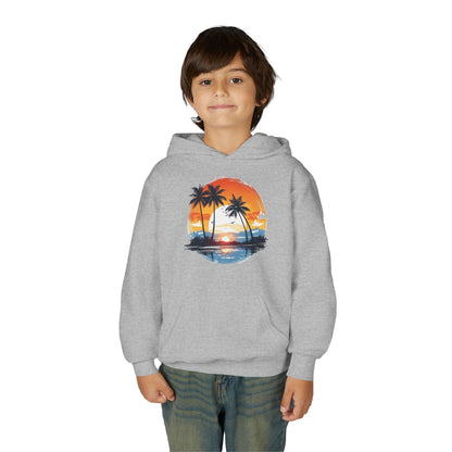 Kids Tropical Sunset Hoodie Printify
