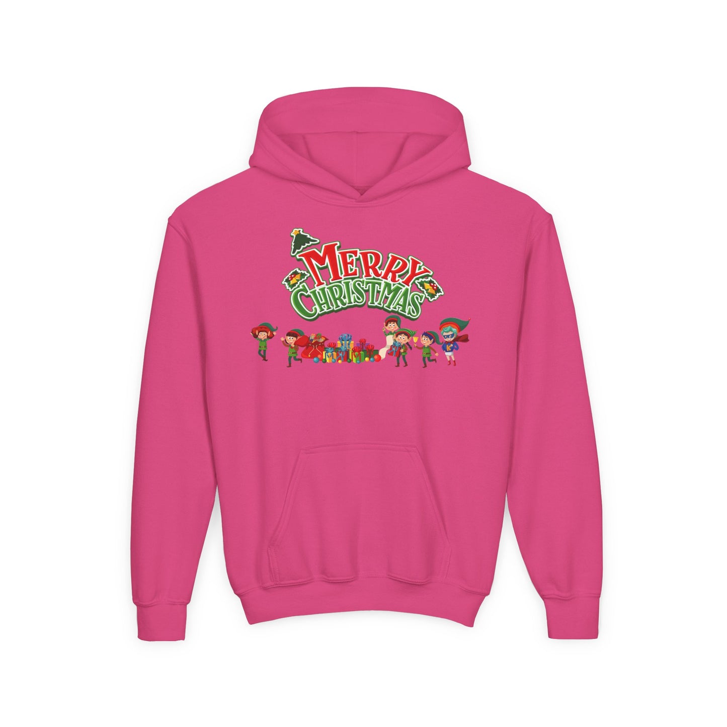 Youth Heavy Blend Hooded Sweatshirt - Merry christmas from super friends