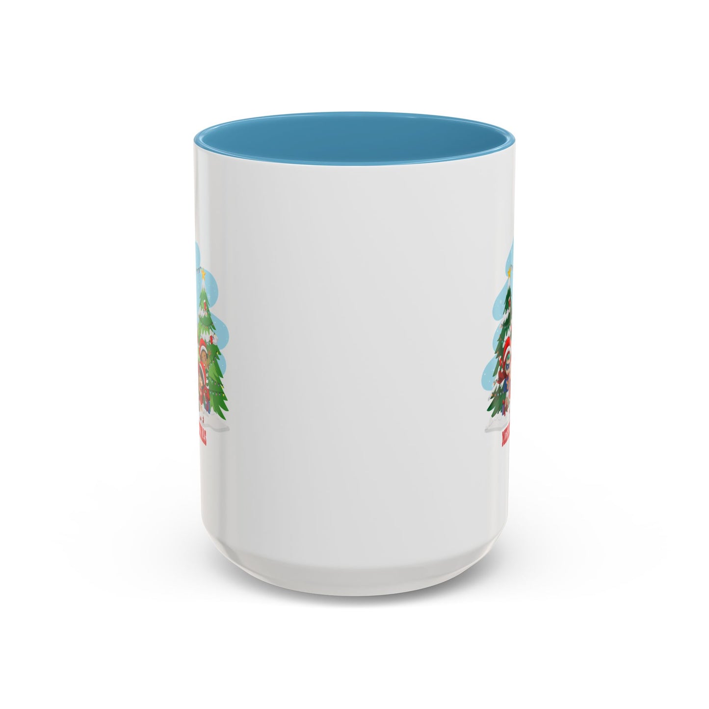 Accent Coffee Mug - Super kiddo with santa claus Merry christmas