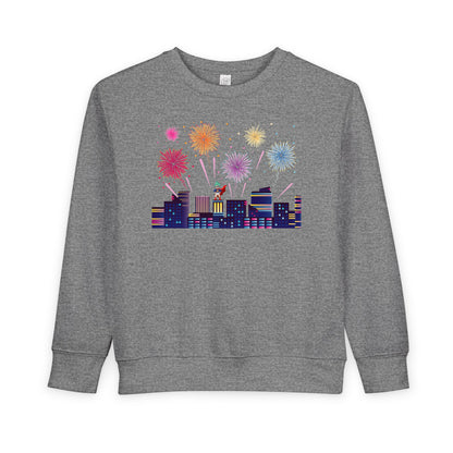 Toddler Sweatshirt - Super kiddo with fireworks - [[{"value":"Wonderwear Kid"}]]