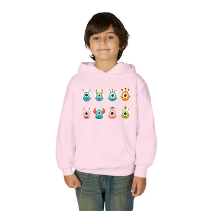 Youth Heavy Blend Hooded Sweatshirt - One eye monsters Printify
