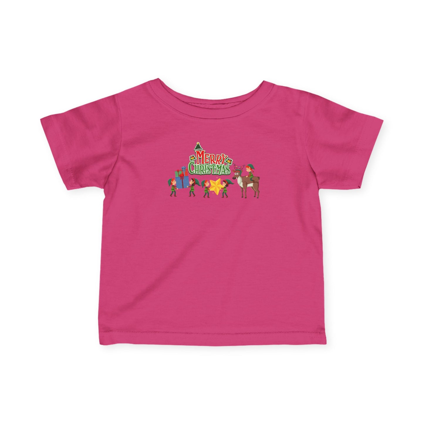 Infant Fine Jersey Tee - Merry christmas and reindeer - [[{"value":"Wonderwear Kid"}]]