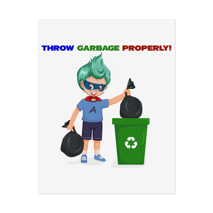 Rolled Posters - Super kiddo taking trash out - [[{"value":"Wonderwear Kid"}]]