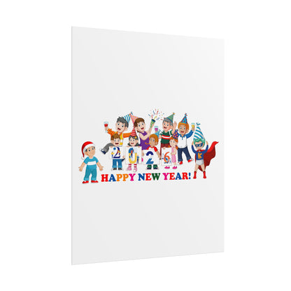 Rolled Posters - Happy new year from super kiddo - [[{"value":"Wonderwear Kid"}]]