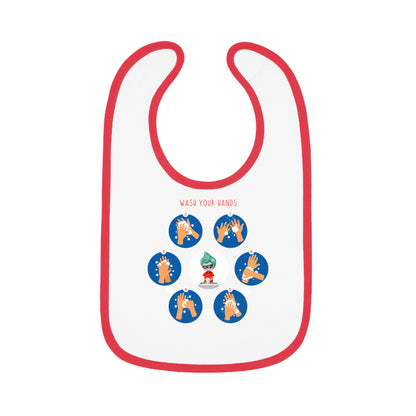 Baby Bib - Super kiddo teaching how to wash hands - [[{"value":"Wonderwear Kid"}]]