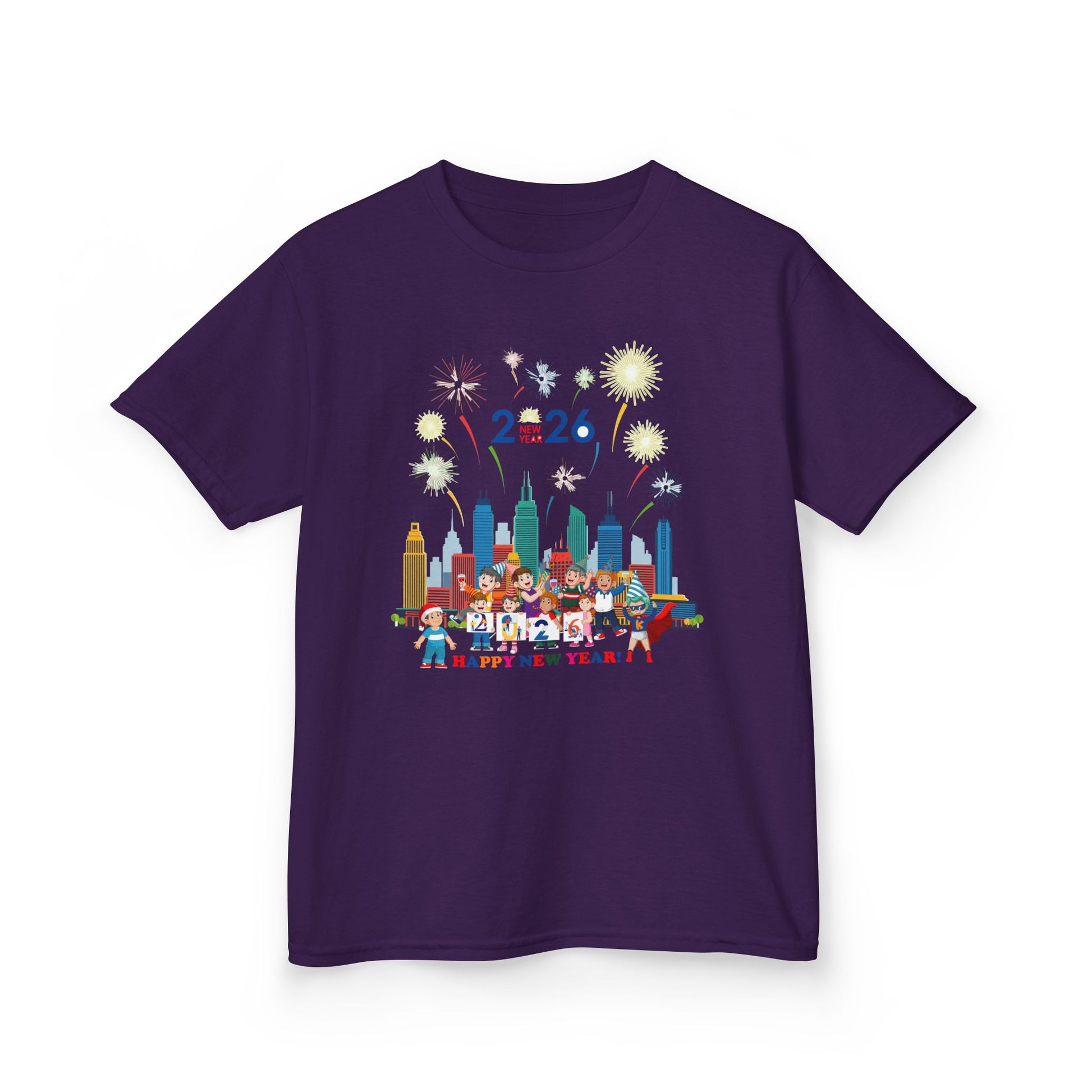 Kids Heavy Cotton™ Tee - Happy new year with fireworks - [[{"value":"Wonderwear Kid"}]]
