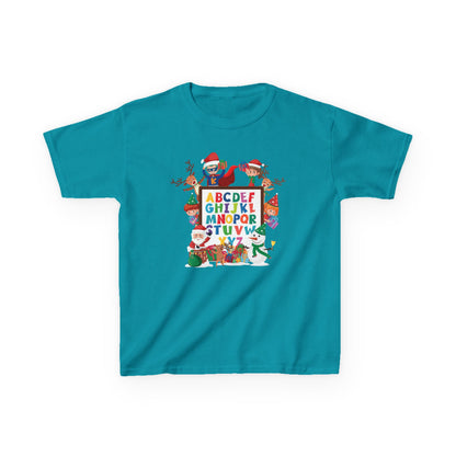 Kids Heavy Cotton™ Tee - Christmas alphabet with super kiddo - [[{"value":"Wonderwear Kid"}]]