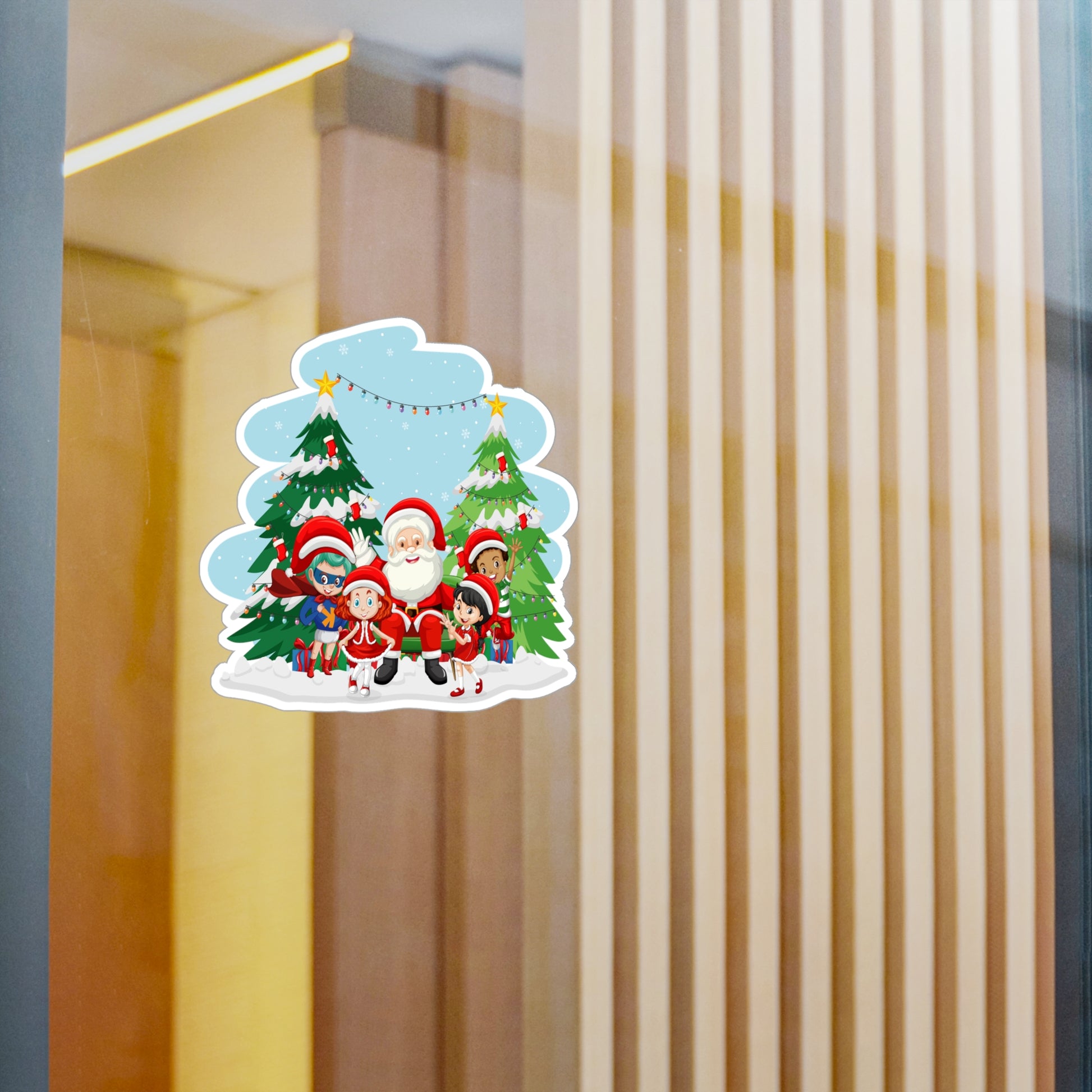 Christmas Kiss-Cut Vinyl Decals – Super kiddo with santa claus - [[{"value":"Wonderwear Kid"}]]