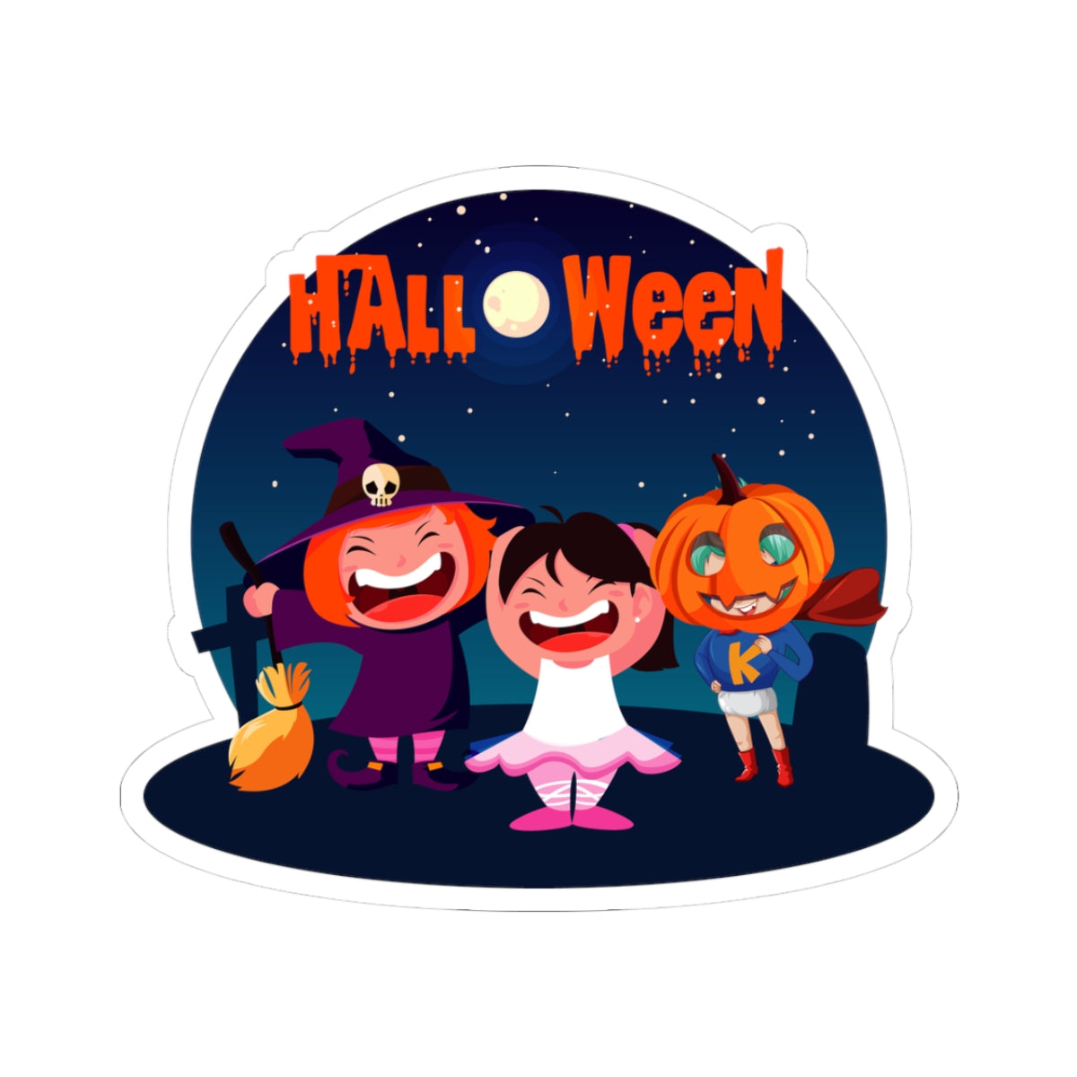 Kiss-Cut Stickers - Super kiddo wearing pumpkin - [[{"value":"Wonderwear Kid"}]]