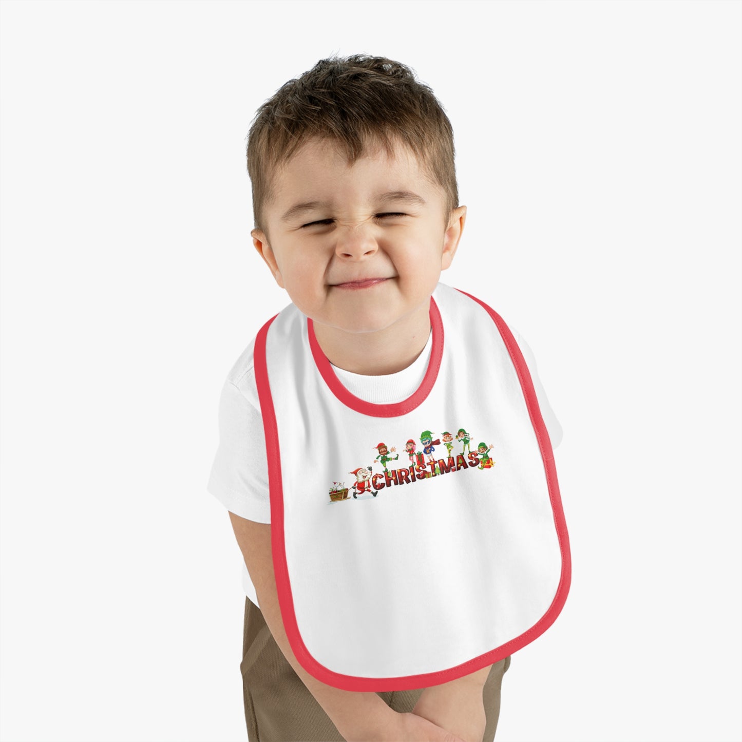 Baby Bib - Christmas with santa claus and friends