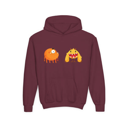 Youth Heavy Blend Hooded Sweatshirt - Toothy monsters.png Printify