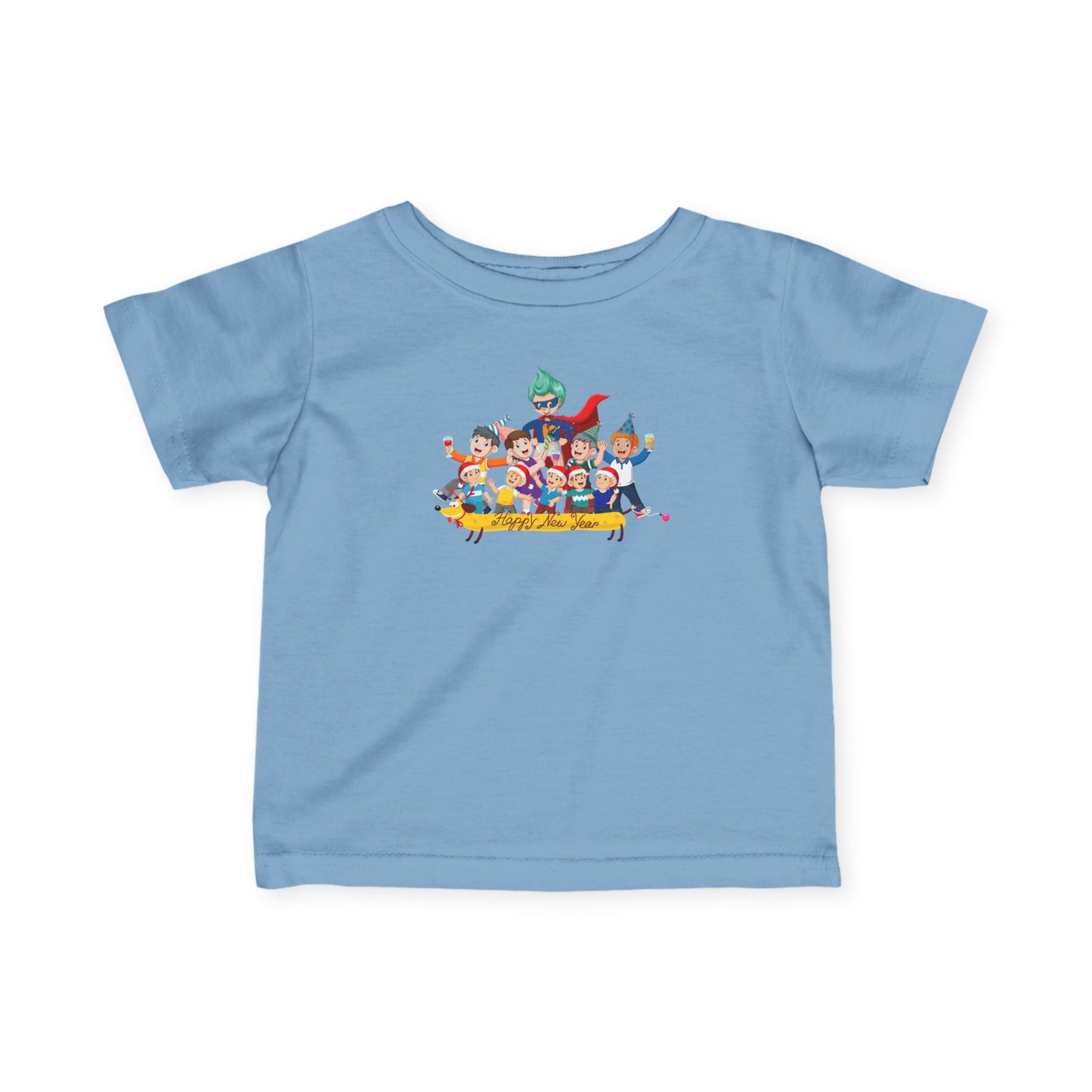 Infant Fine Jersey Tee - Happy new year with friends - [[{"value":"Wonderwear Kid"}]]
