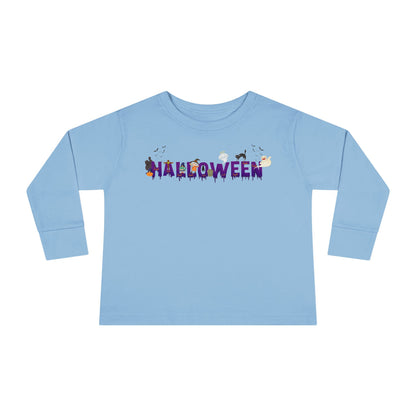 Toddler Long Sleeve Tee - Holloween word Printify
