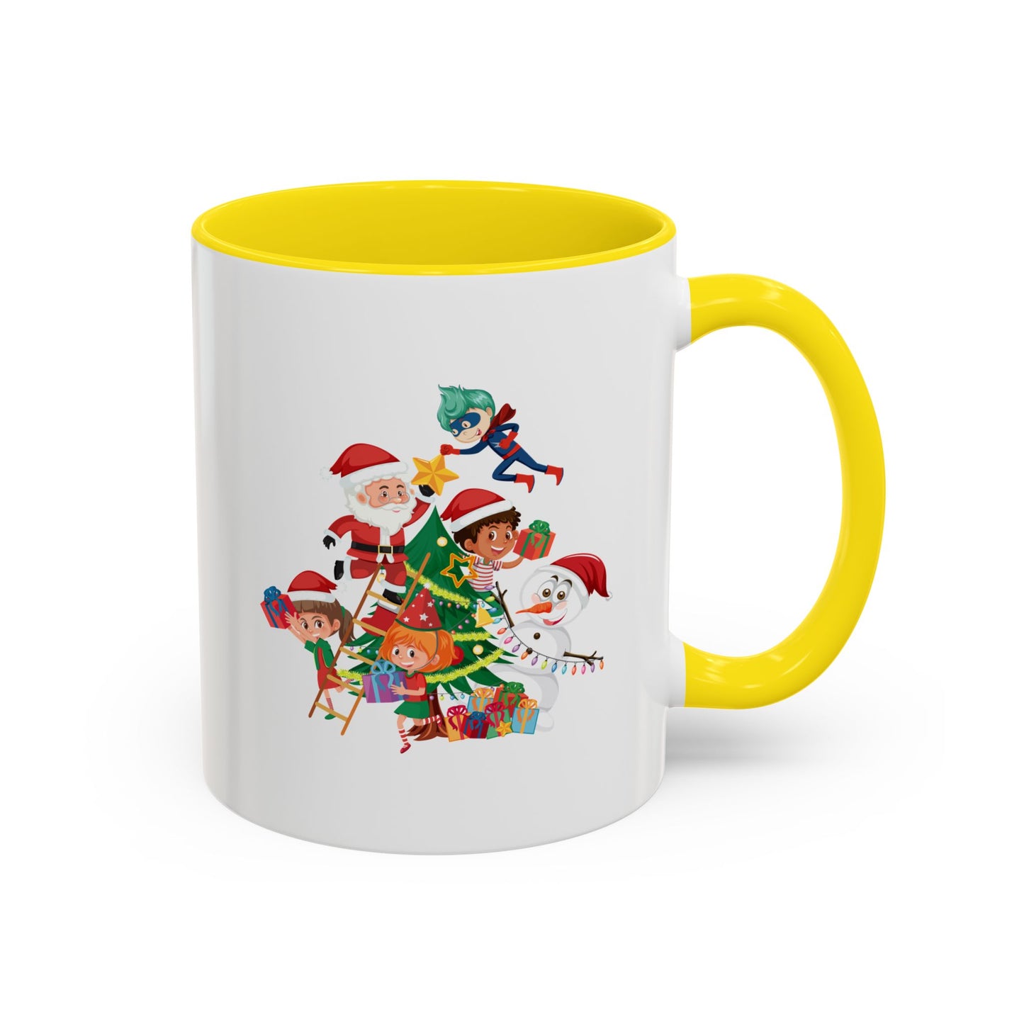 Accent Coffee Mug - Super kiddo making christmas tree