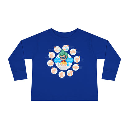 Toddler Long Sleeve Tee - Super kiddo hand washing steps - [[{"value":"Wonderwear Kid"}]]