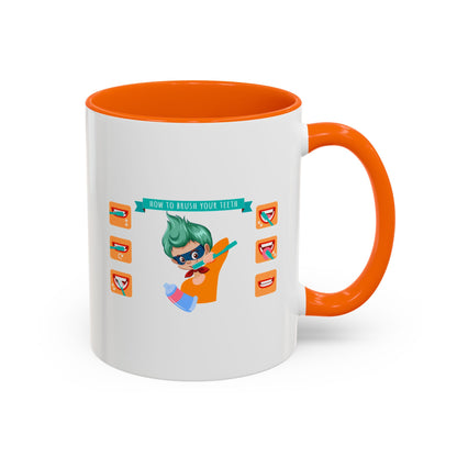 Accent Coffee Mug - Super kiddo how to brush teeth - [[{"value":"Wonderwear Kid"}]]