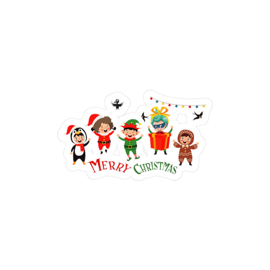 Christmas Kiss-Cut Vinyl Decals – Merry christmas by super kiddo and friends - [[{"value":"Wonderwear Kid"}]]