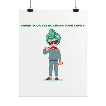 Rolled Posters - Super kiddo brushing teeth - [[{"value":"Wonderwear Kid"}]]