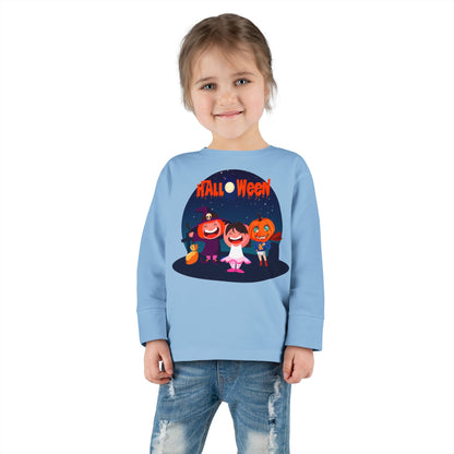 Toddler Long Sleeve Tee - Super kiddo wearing pumpkin - [[{"value":"Wonderwear Kid"}]]