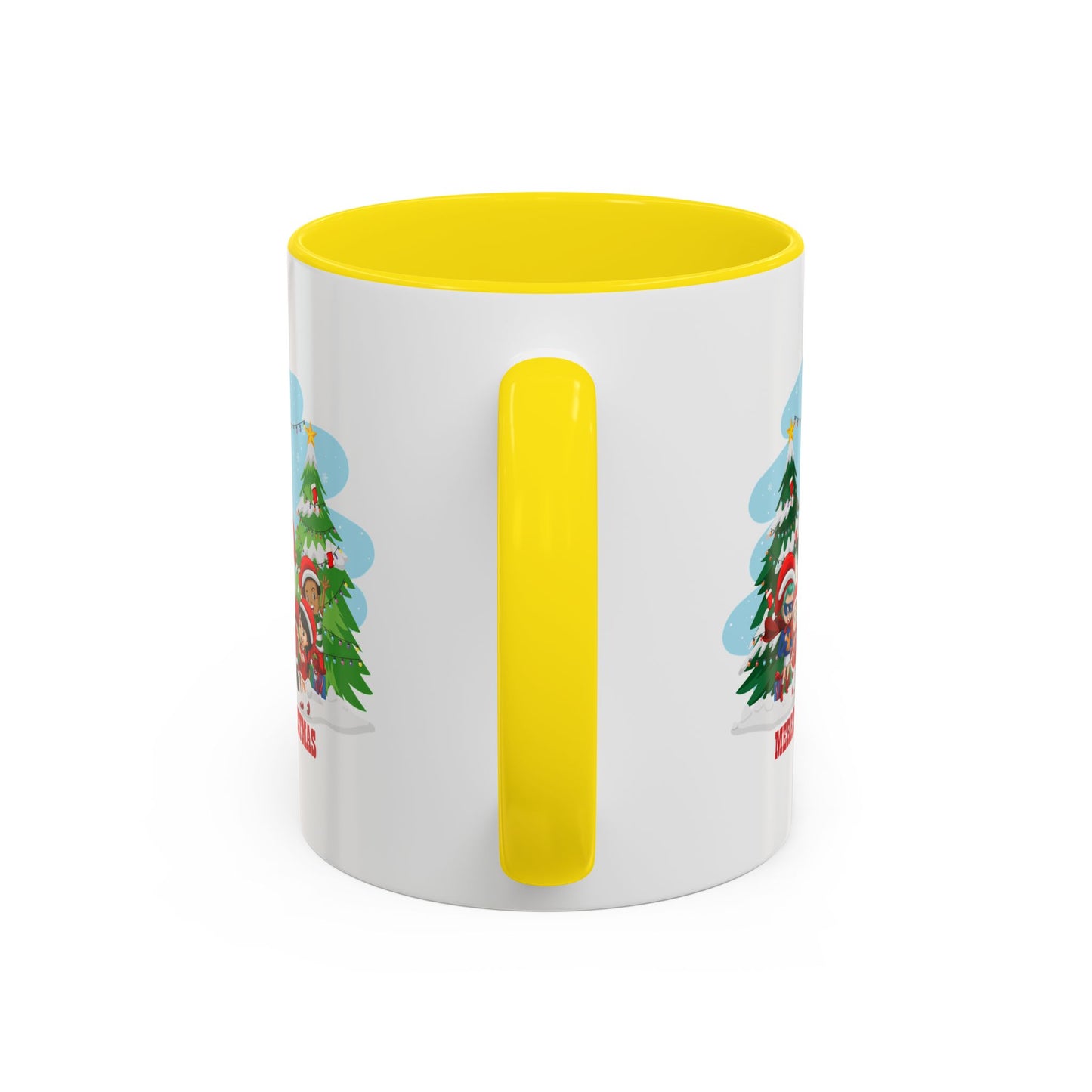 Accent Coffee Mug - Super kiddo with santa claus Merry christmas