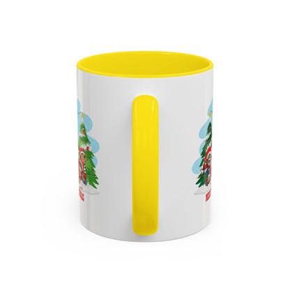 Accent Coffee Mug - Super kiddo with santa claus Merry christmas - [[{"value":"Wonderwear Kid"}]]