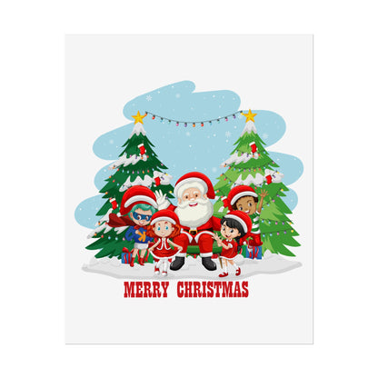 Rolled Posters - Super kiddo with santa claus Merry christmas - [[{"value":"Wonderwear Kid"}]]