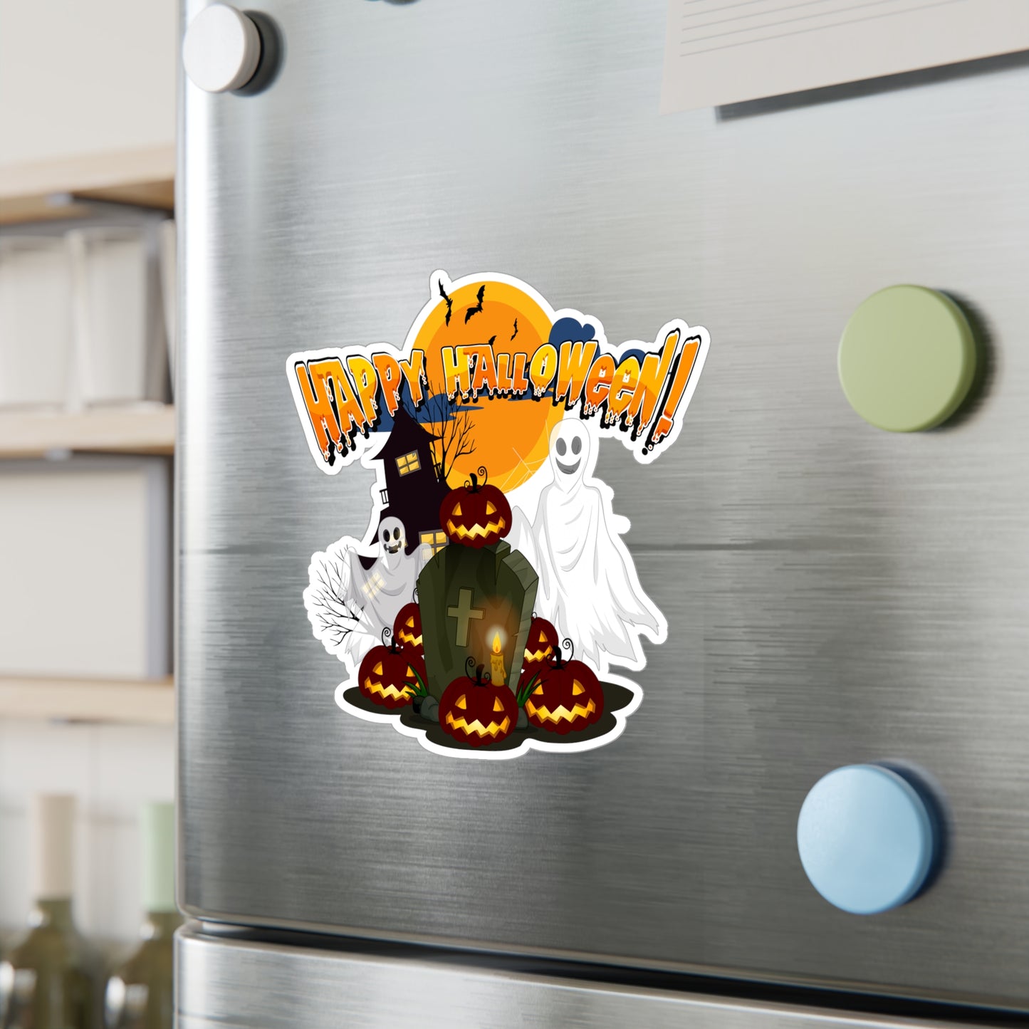 Halloween Kiss-Cut Vinyl Decals – Happy holloween - cemetery - [[{"value":"Wonderwear Kid"}]]