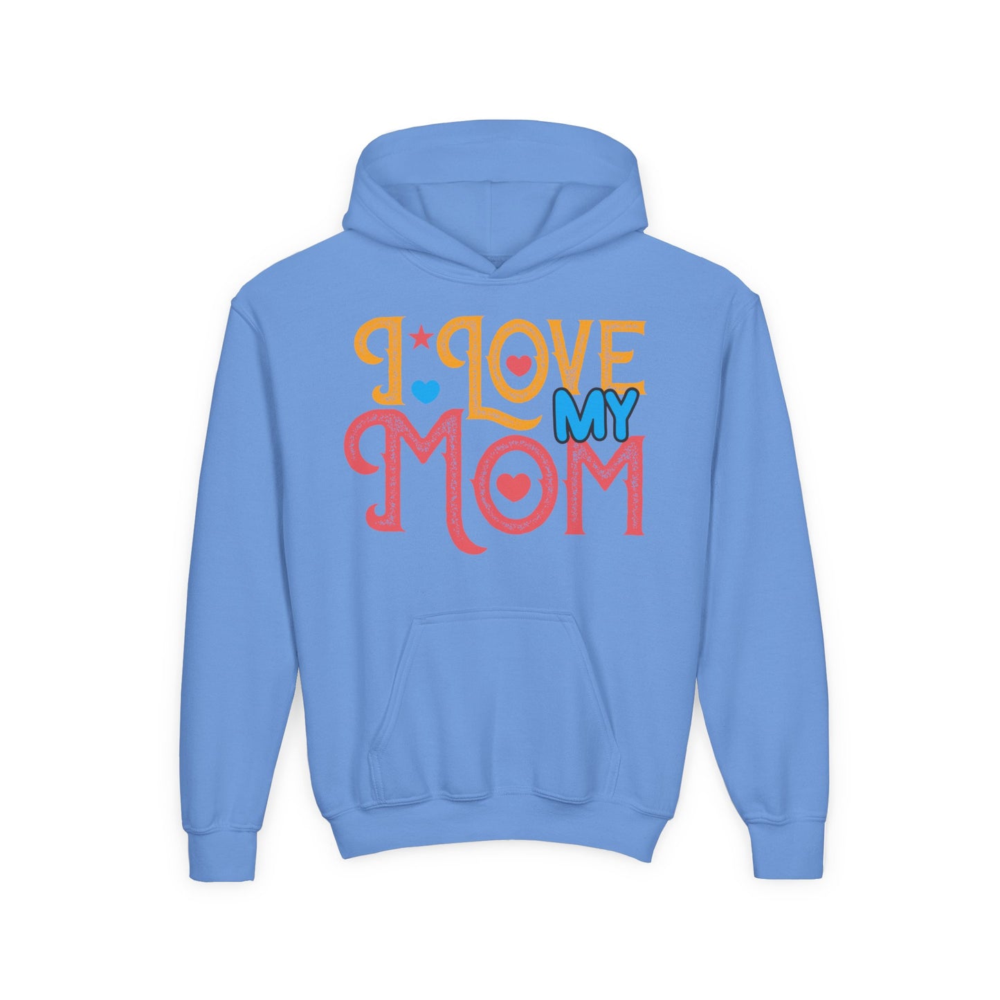 Youth Heavy Blend Hooded Sweatshirt -  I love my Mommy