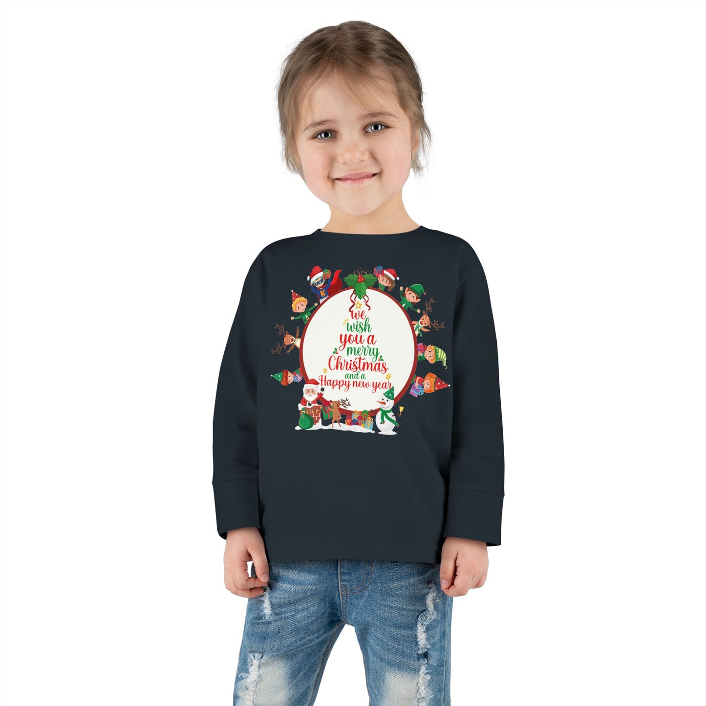 Toddler Long Sleeve Tee - We wish you a merry christmas - [[{"value":"Wonderwear Kid"}]]