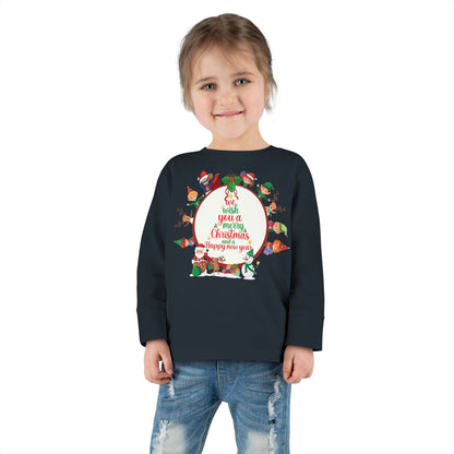 Toddler Long Sleeve Tee - We wish you a merry christmas - [[{"value":"Wonderwear Kid"}]]
