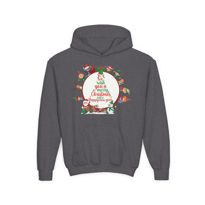 Youth Heavy Blend Hooded Sweatshirt - We wish you a merry christmas - [[{"value":"Wonderwear Kid"}]]