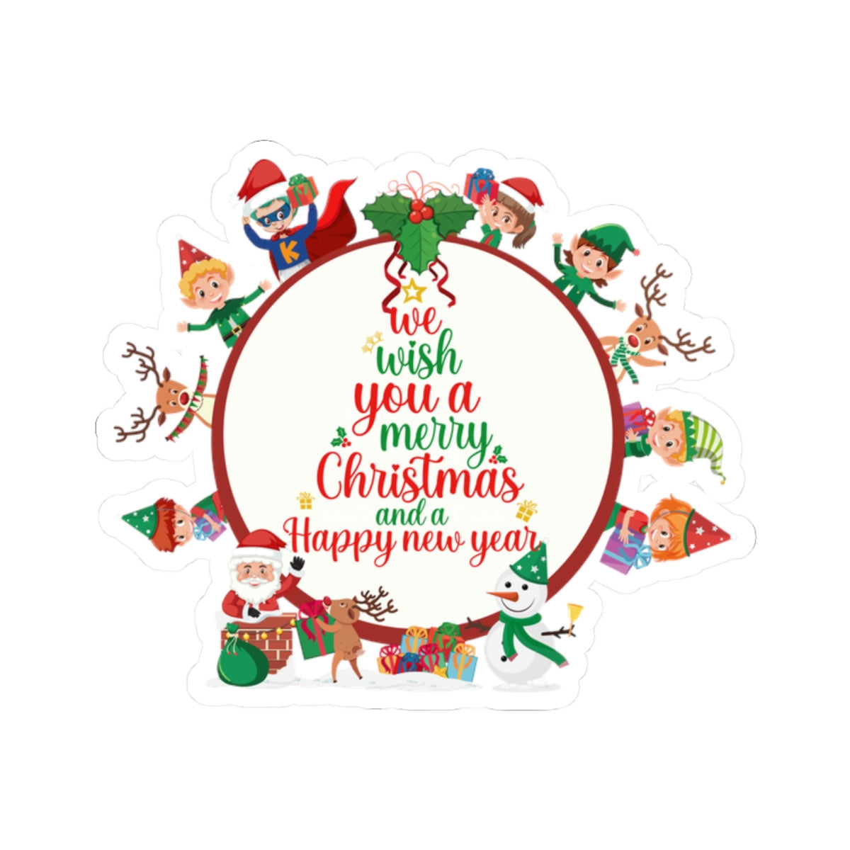 Kiss-Cut Stickers - We wish you a merry christmas - [[{"value":"Wonderwear Kid"}]]
