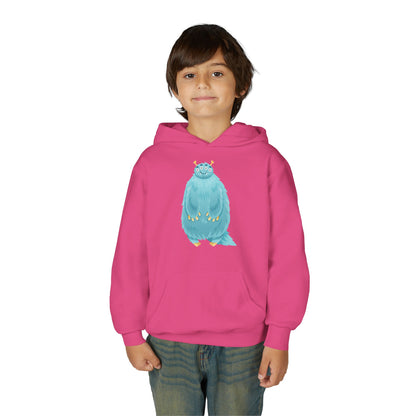 Youth Heavy Blend Hooded Sweatshirt - Blue monster Printify
