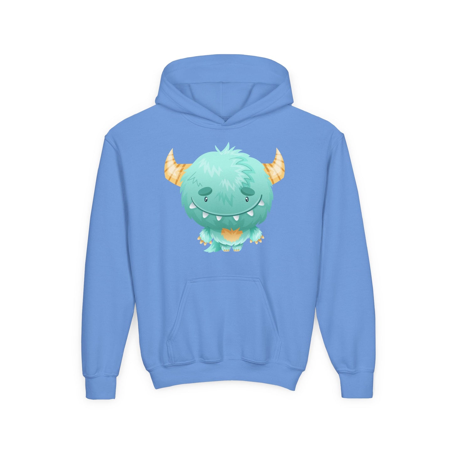 Youth Heavy Blend Hooded Sweatshirt - Cute green baby monster