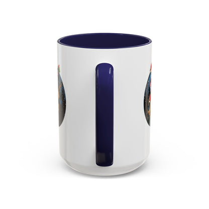 Accent Coffee Mug - Super kiddo riding a reindeer - [[{"value":"Wonderwear Kid"}]]
