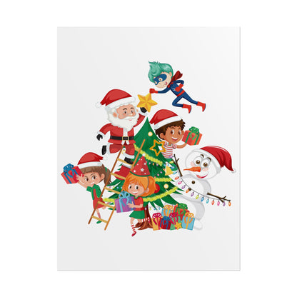Rolled Posters - Super kiddo making christmas tree - [[{"value":"Wonderwear Kid"}]]