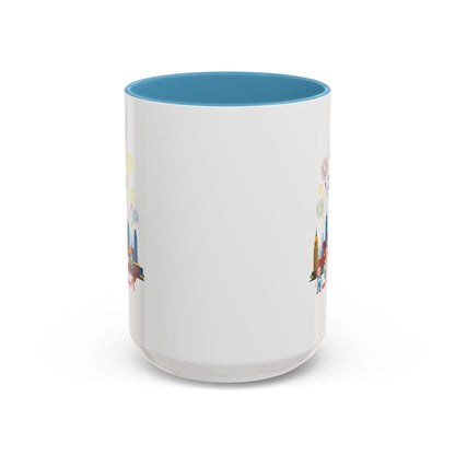 Accent Coffee Mug - Happy new year with fireworks - [[{"value":"Wonderwear Kid"}]]