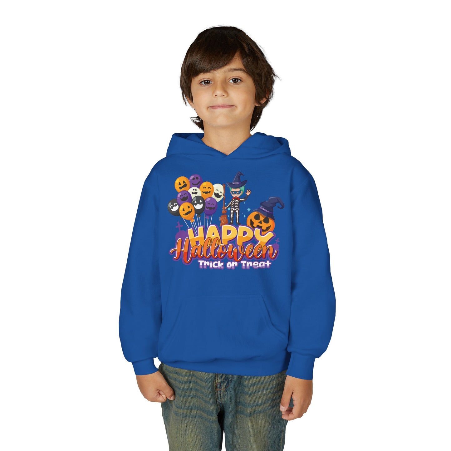 Youth Heavy Blend Hooded Sweatshirt - Happy halloween trick or treat