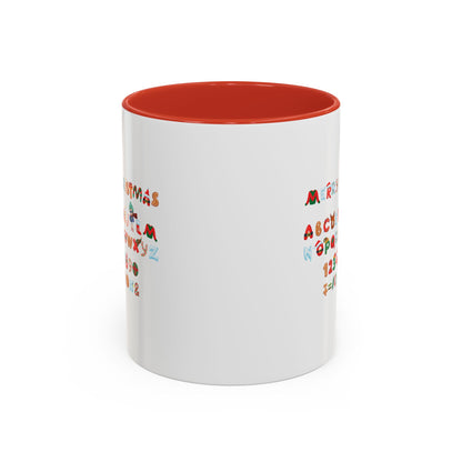 Accent Coffee Mug - Christmas alphabet - [[{"value":"Wonderwear Kid"}]]