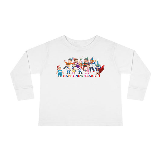 Toddler Long Sleeve Tee - Happy new year from super kiddo - [[{"value":"Wonderwear Kid"}]]