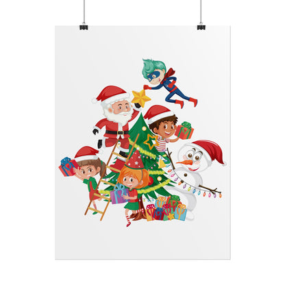 Rolled Posters - Super kiddo making christmas tree - [[{"value":"Wonderwear Kid"}]]