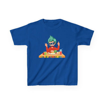 Kids Heavy Cotton™ Tee - Super kiddo eating healthy breafast - [[{"value":"Wonderwear Kid"}]]