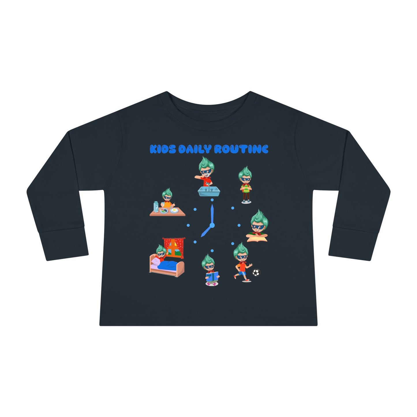 Toddler Long Sleeve Tee - Super kiddo daily routine - [[{"value":"Wonderwear Kid"}]]