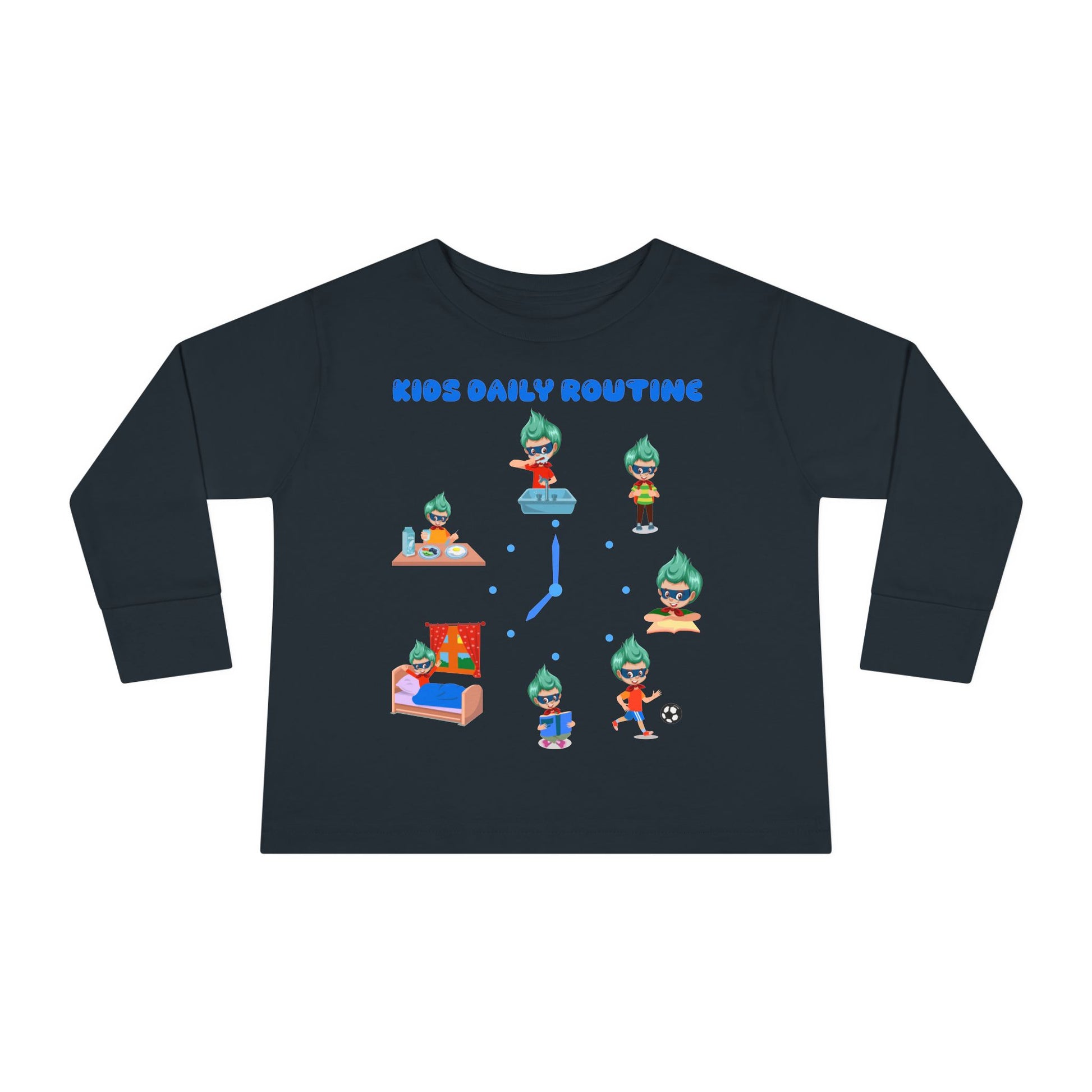 Toddler Long Sleeve Tee - Super kiddo daily routine - [[{"value":"Wonderwear Kid"}]]