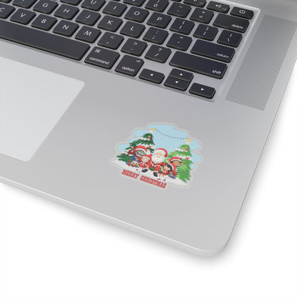 Kiss-Cut Stickers - Super kiddo with santa claus Merry christmas - [[{"value":"Wonderwear Kid"}]]