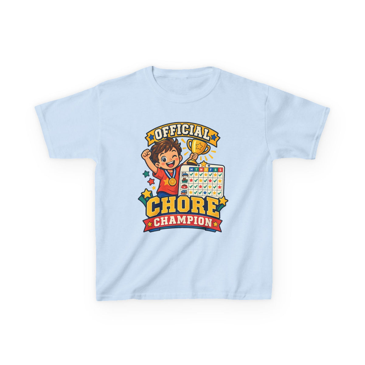 Kids Heavy Cotton™ Tee - Official Chore Champion Badge