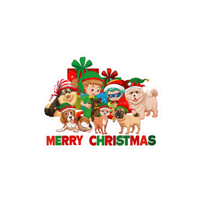 Christmas Kiss-Cut Vinyl Decals – Christmas with super kiddo pet friends with text - [[{"value":"Wonderwear Kid"}]]
