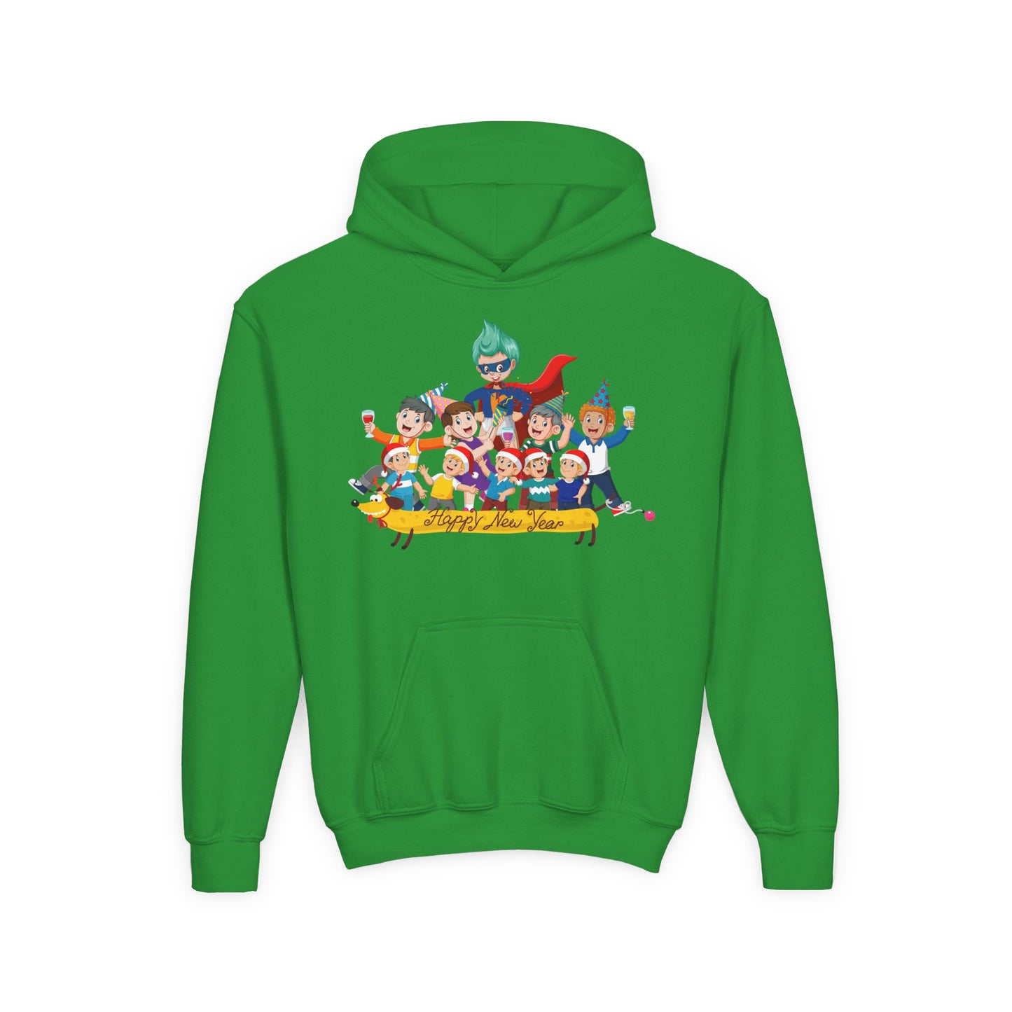 Youth Heavy Blend Hooded Sweatshirt - Happy new year with friends